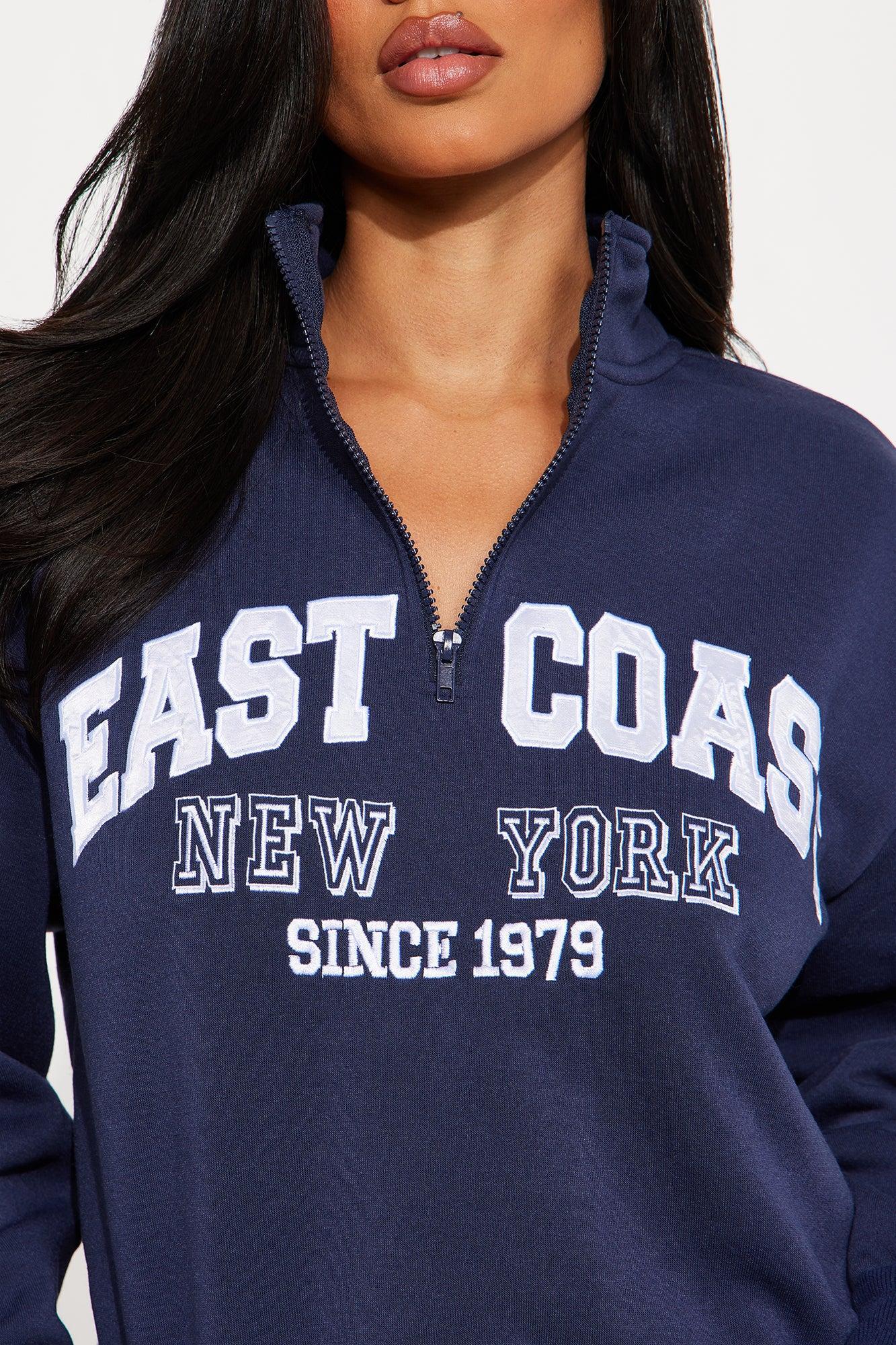 East Coast Quarter Zip Sweatshirt - Navy Product Image