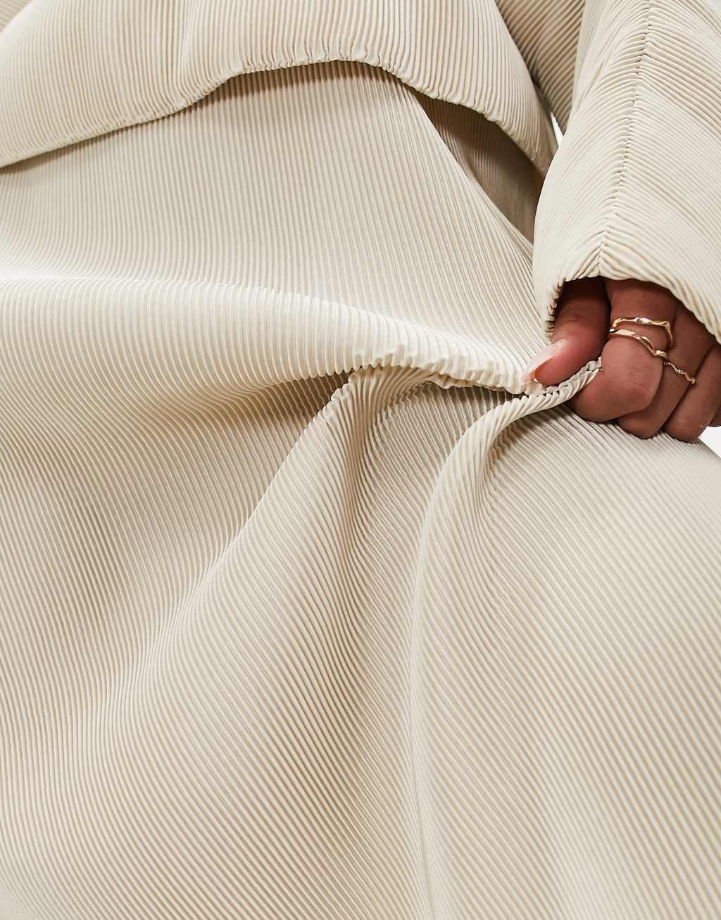 ASOS EDITION plisse maxi skirt in stone Product Image
