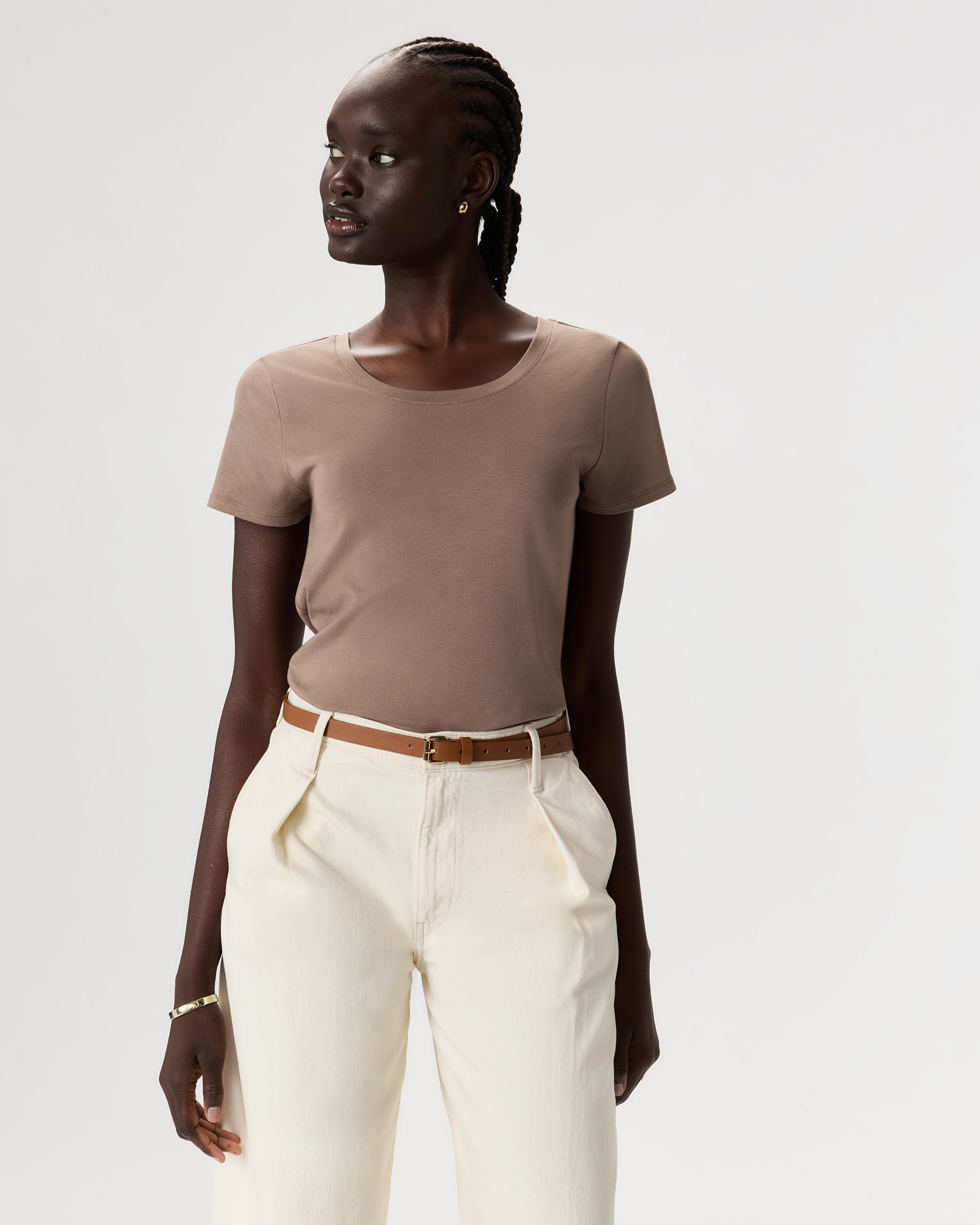 Quince | Women's Cotton Modal Scoop Neck T-Shirt Size XS, Cotton/Modal Product Image