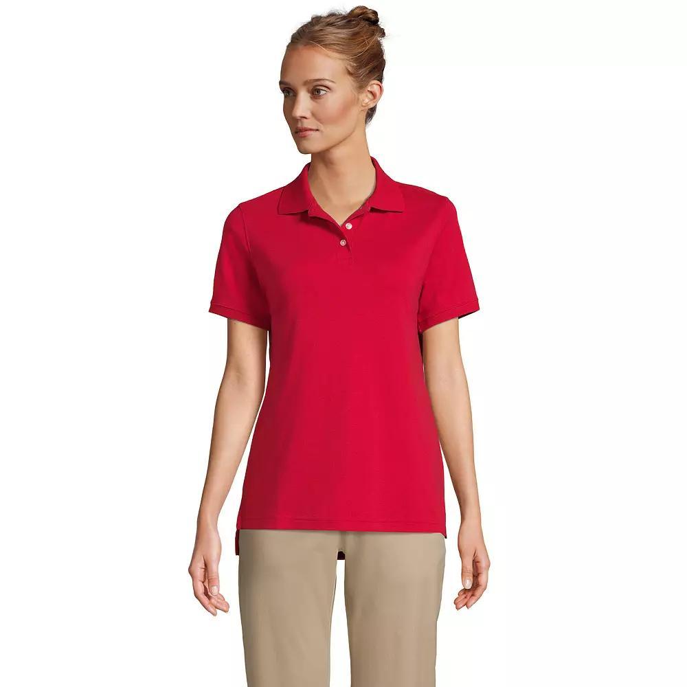 Women's Lands' End School Uniform Classic Short Sleeve Interlock Polo Top, Size: Medium, Classic Blue Product Image