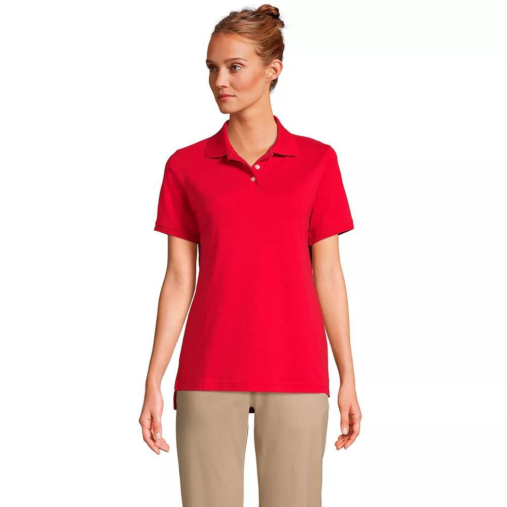 Women's Lands' End School Uniform Classic Short Sleeve Interlock Polo Top, Size: Medium, Classic Blue Product Image