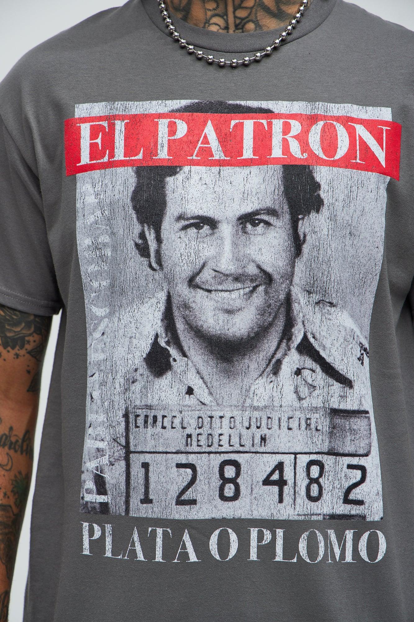 El Patron Pablo Escobar Short Sleeve Tee - Charcoal Product Image