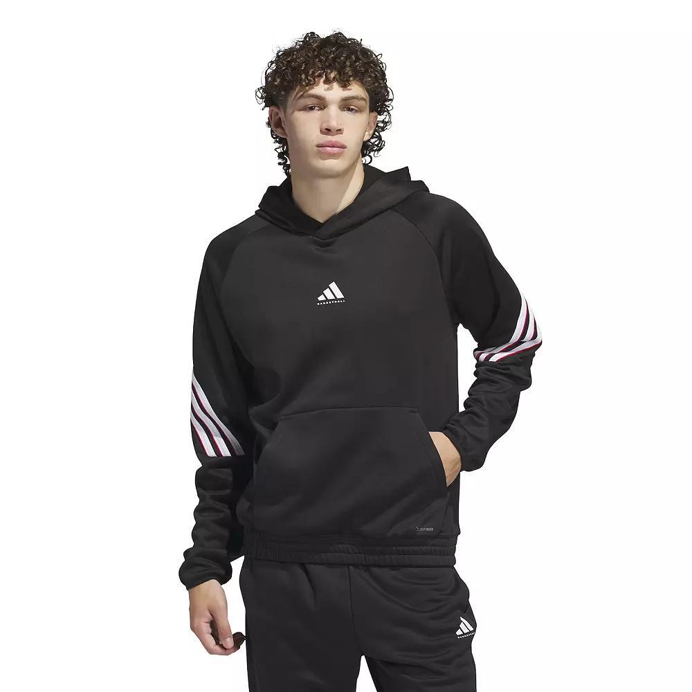 Men's adidas Select Foundation Fleece Basketball Hoodie, Size: Large, Black Product Image