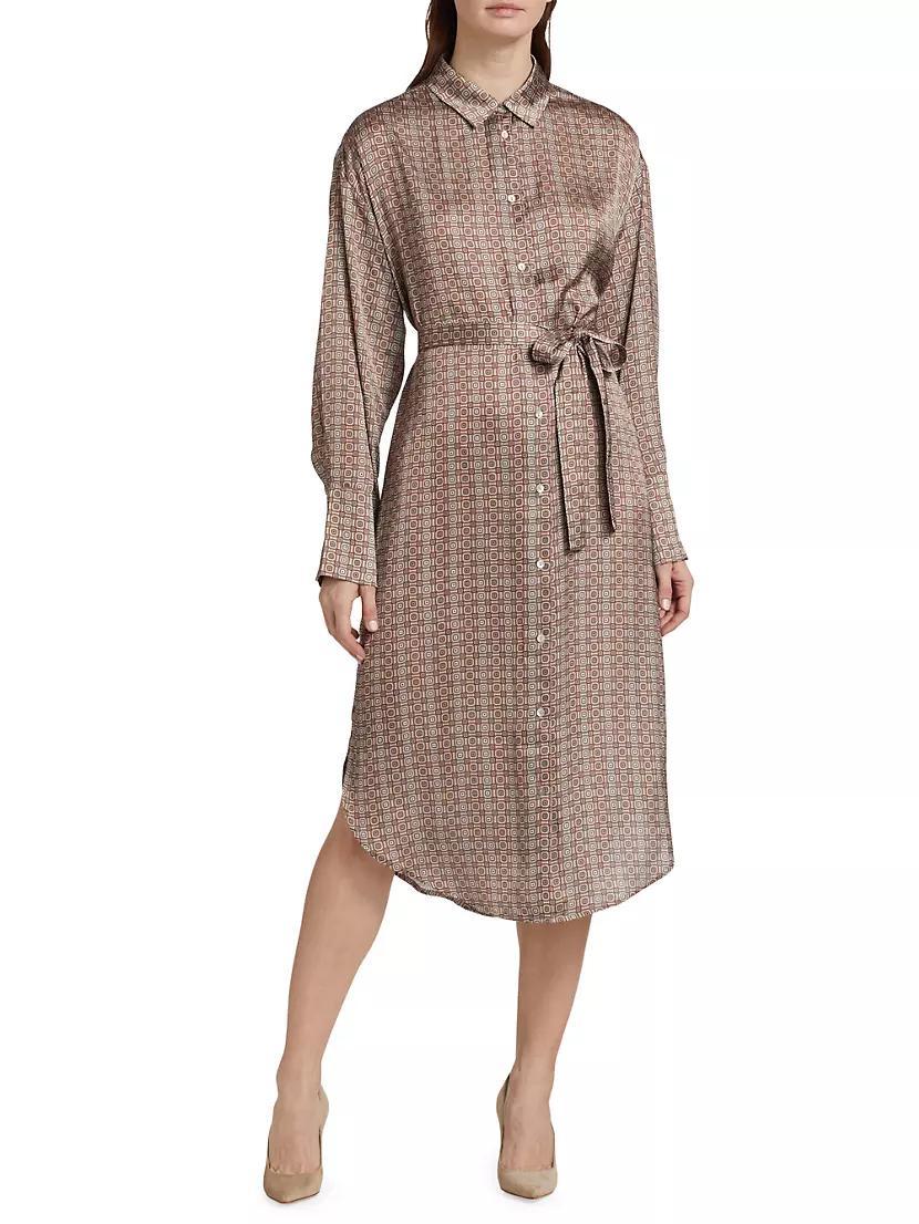 COLLECTION Printed Satin Shirtdress Product Image