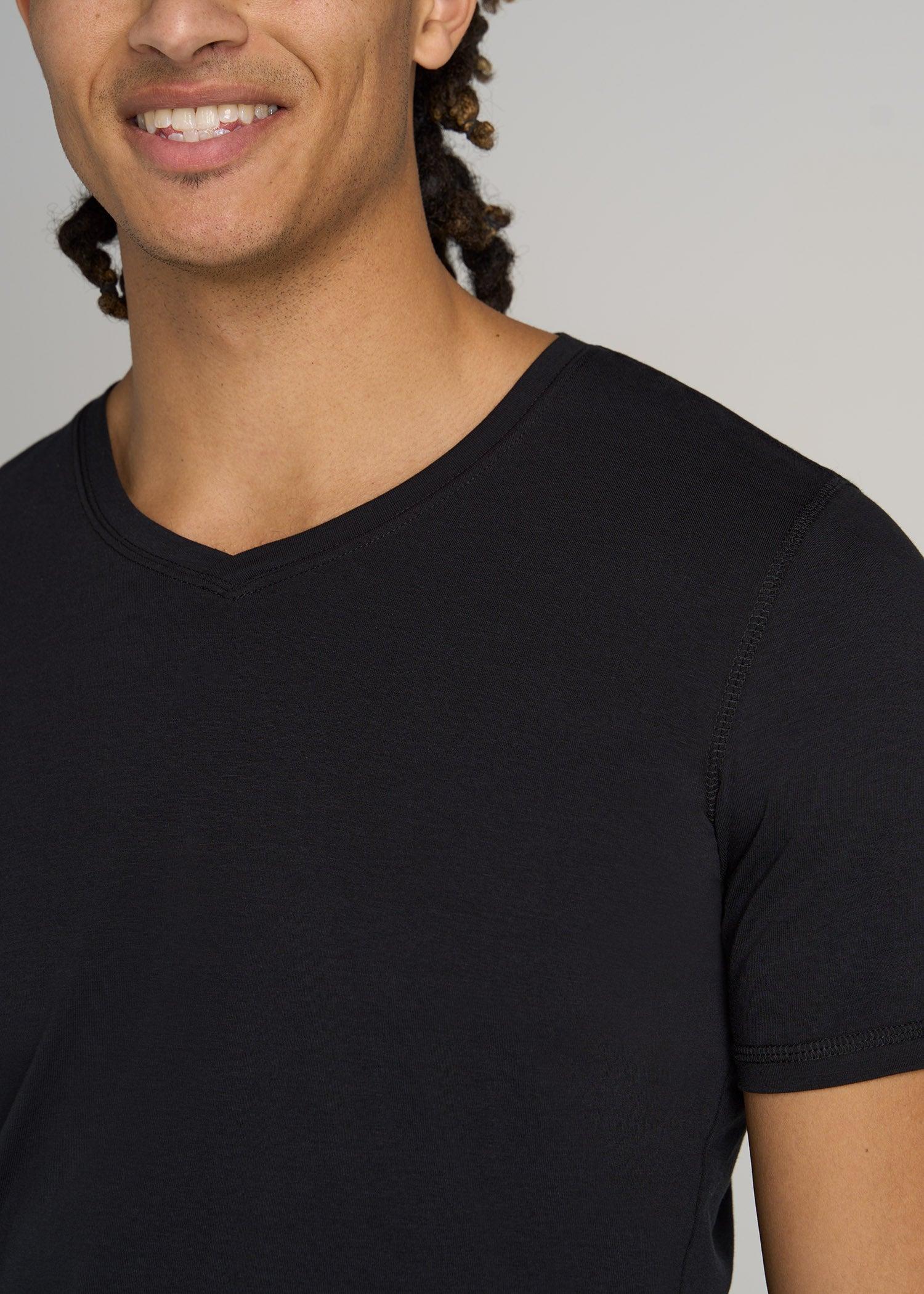 The Essential SLIM-FIT V-Neck Tee for Tall Men in Black Product Image