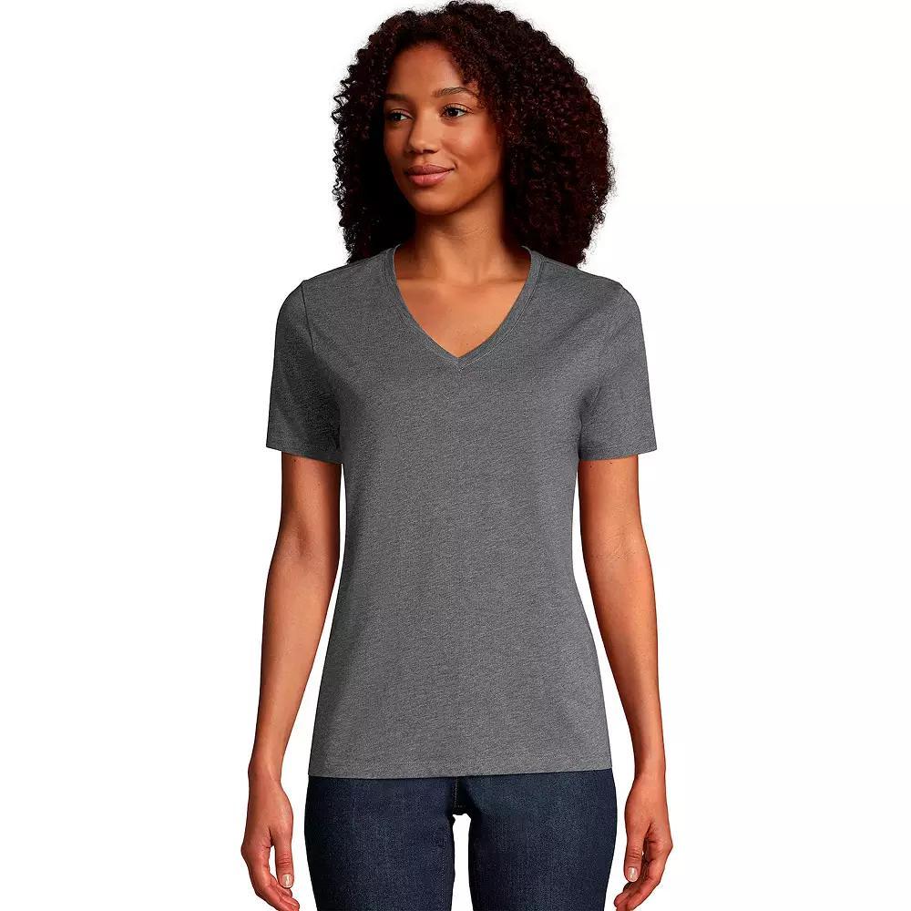 Womens Lands End Relaxed-Fit Supima Cotton V-Neck Tee Product Image