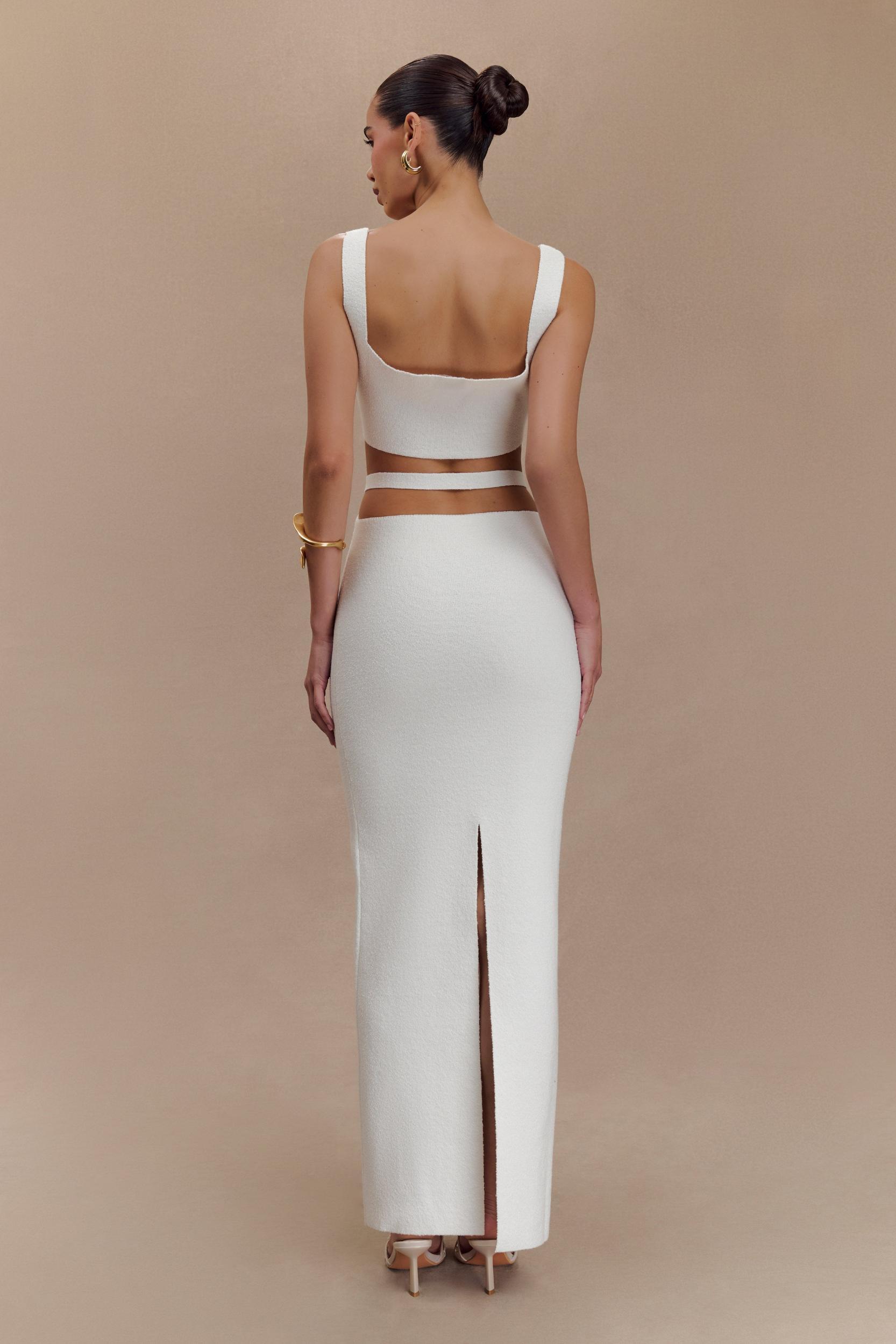 Alysanne Cut Out Knit Maxi Dress - White Product Image