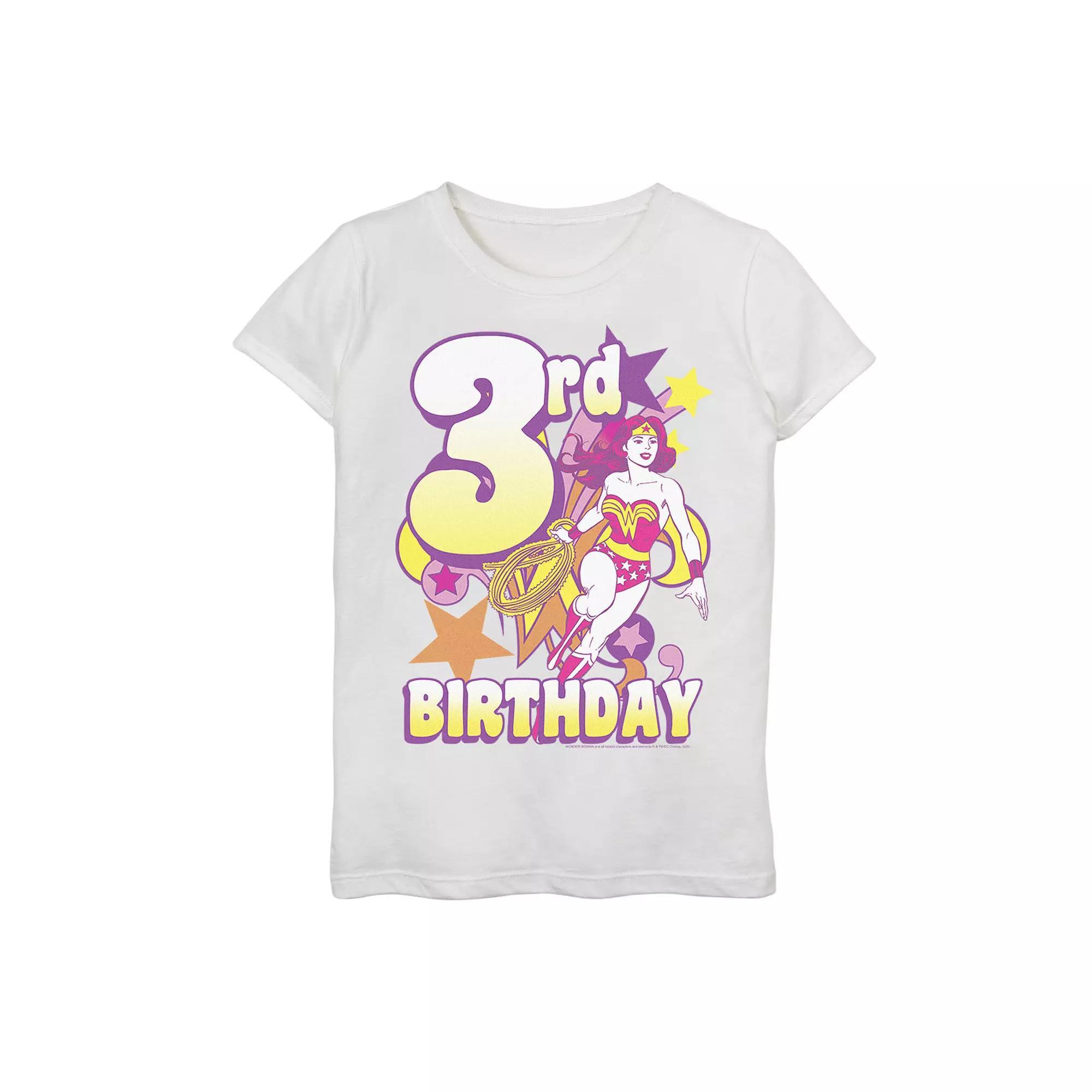 Girls 4-16 Wonder Woman 3rd Birthday Tee, Girl's, Size: XL, White Product Image