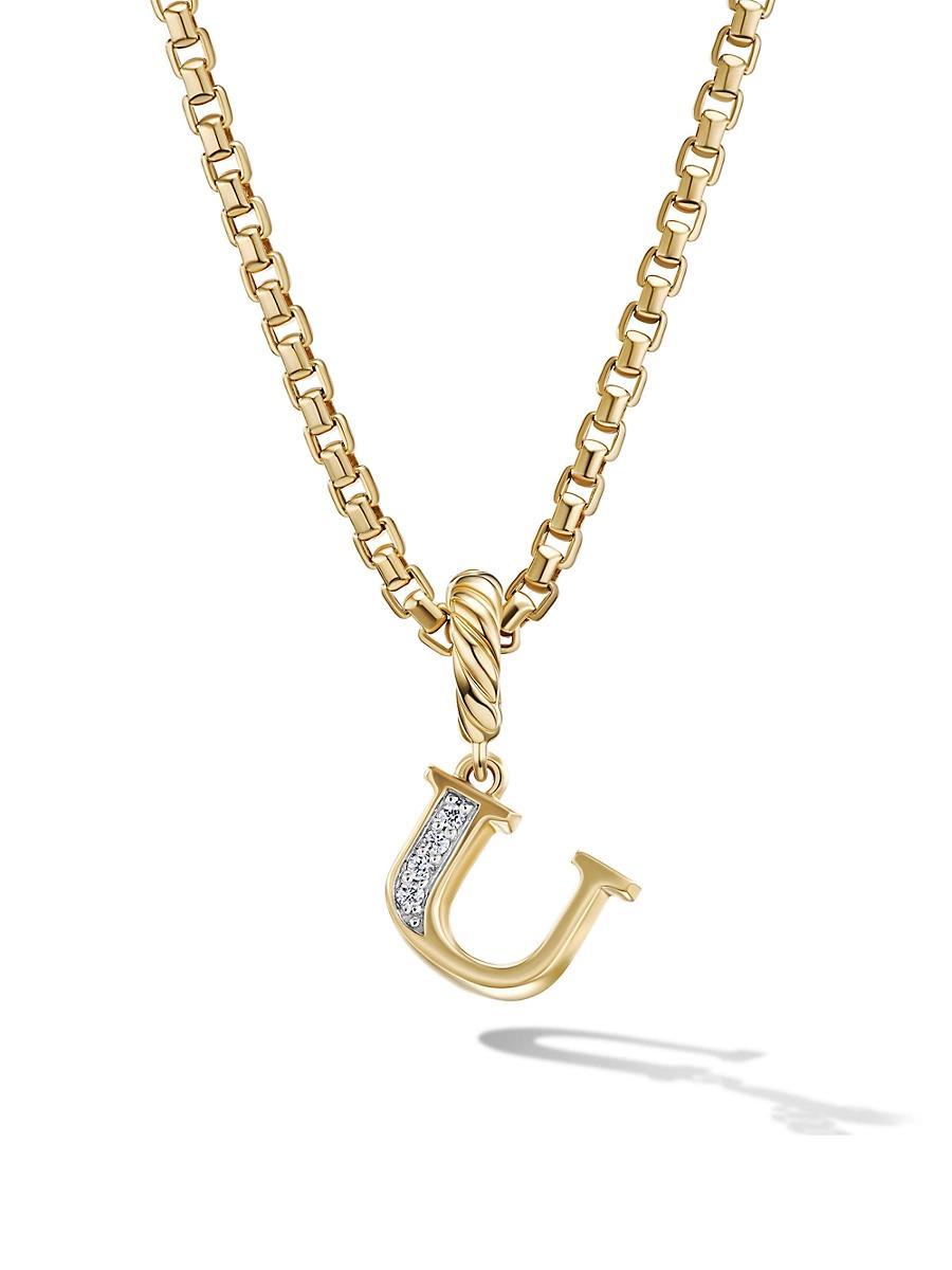 David Yurman 18K Gold Amulets Diamond Pave Initial Pendant Product Image