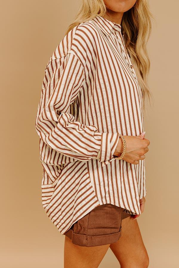 Charleston Charm Stripe Button Up Top Product Image