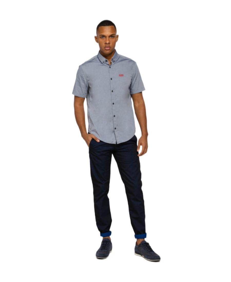 HUGO BOSS Grey Logo Detail Short-sleeved Shirt In Gray Product Image