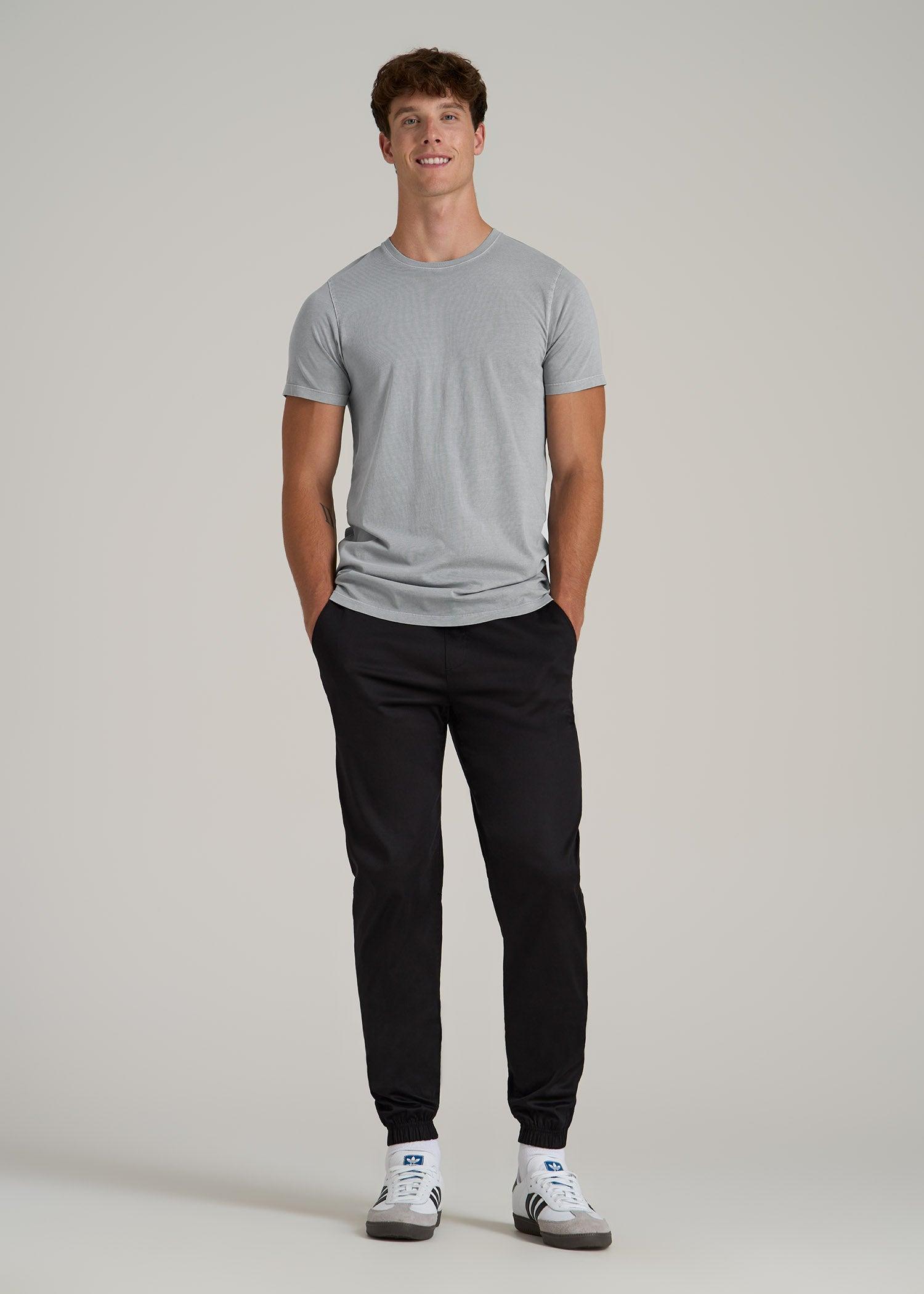 MODERN-FIT Garment Dyed Cotton Men's Tall T-Shirt in Sustained Grey Product Image