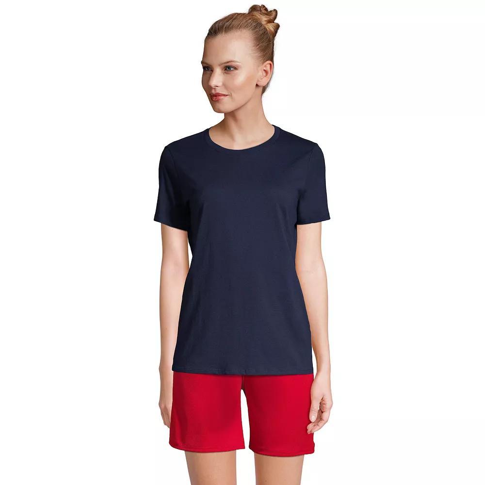 Women's Lands' End Short Sleeve Essential Tee, Size: Medium, White Product Image