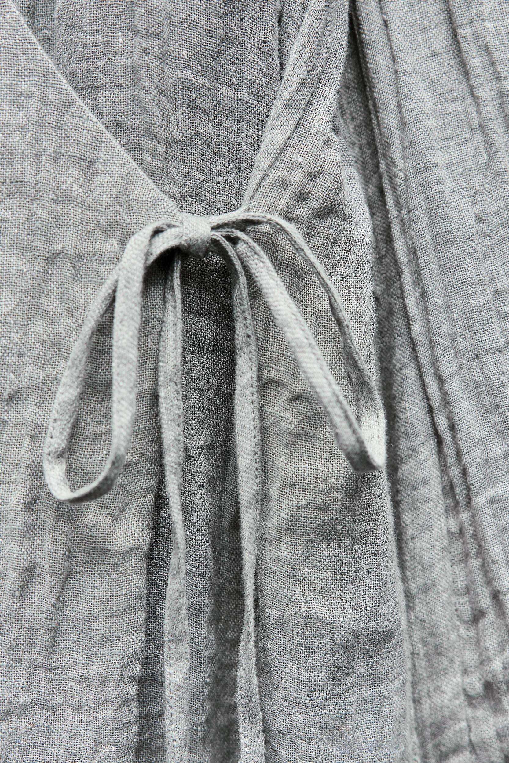 100% LINEN WIDE LEG PANTS ZW COLLECTION Product Image