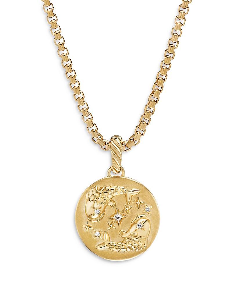 David Yurman 18K Yellow Gold Diamond Aquarius Amulet Pendant Product Image