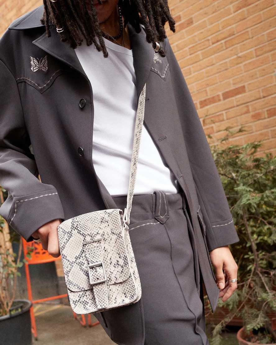 Snake Print Leather Vertical Crossbody Bag Product Image