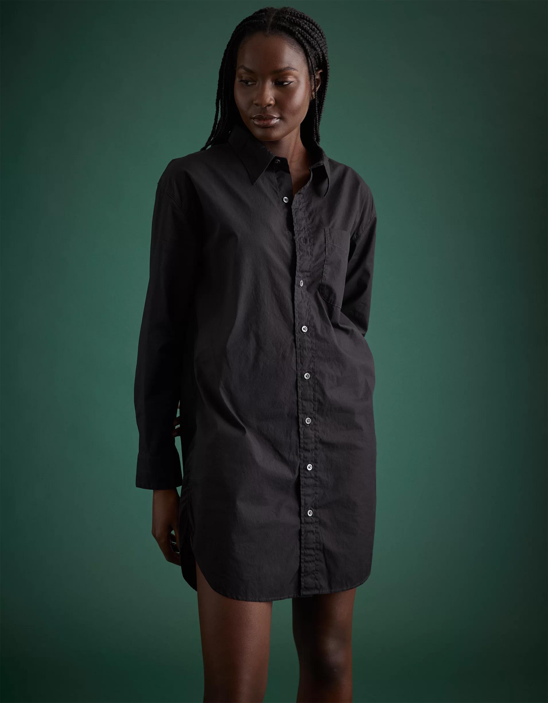 AE77 Premium Poplin Shirt Dress Product Image
