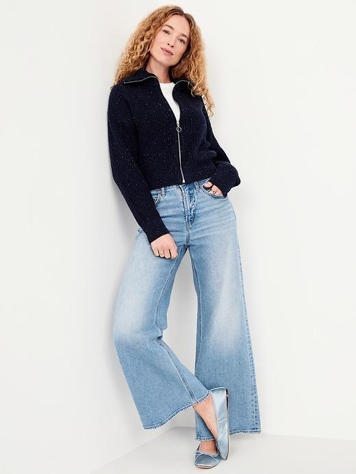 Ribbed Full-Zip Cardigan Product Image