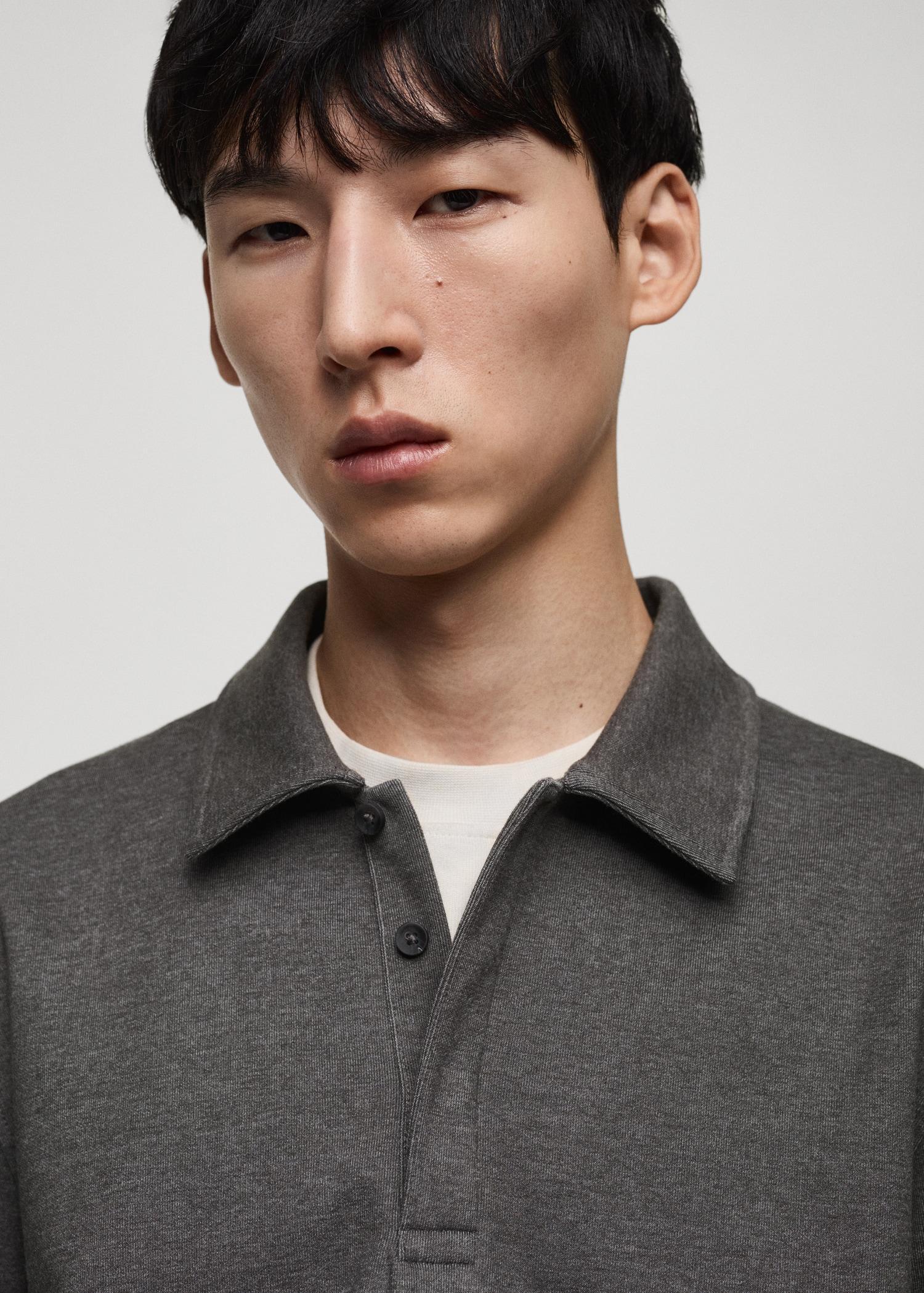 Polo sweatshirt with embroidery detail - Men | MANGO USA Product Image