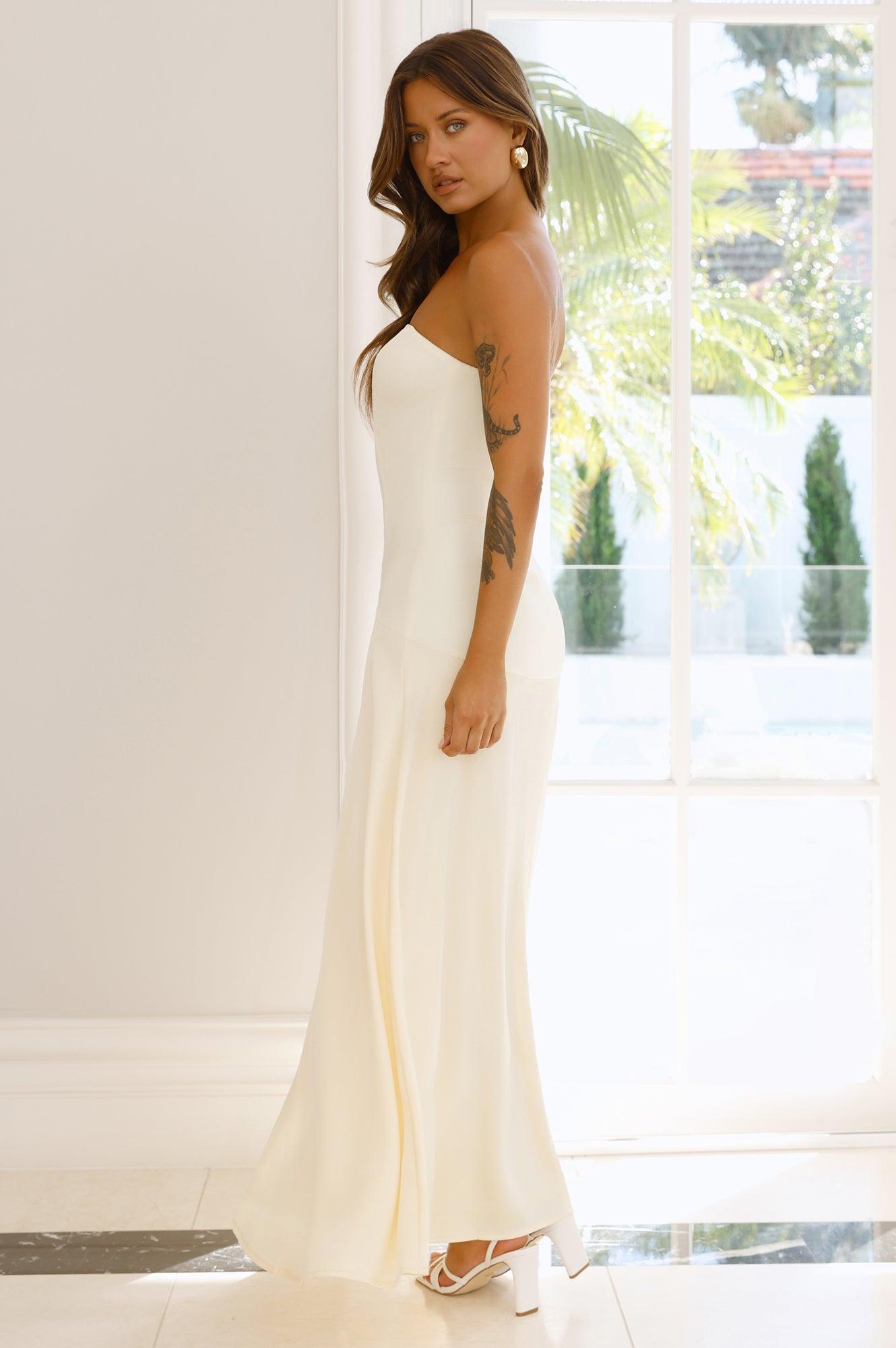 Daydream Darling Strapless Maxi Dress Yellow Product Image