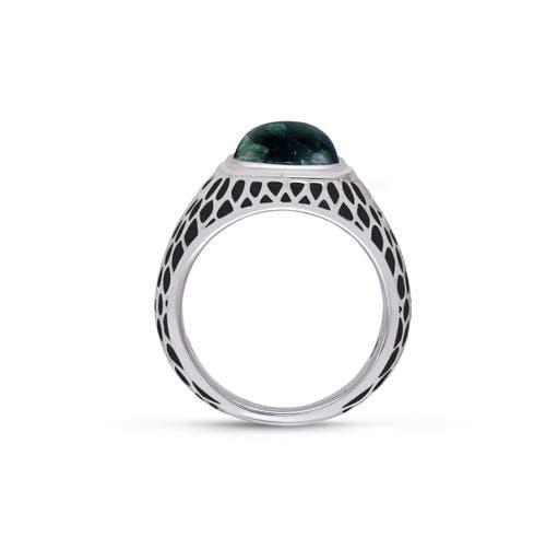 LuvMyJewelry Seraphinite Sterling Silver Men Signet Ring in Green at Nordstrom, Size 9 Product Image