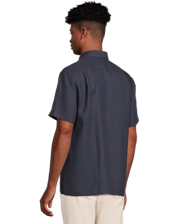 Short Sleeve Tonal Box Linen Shirt Product Image
