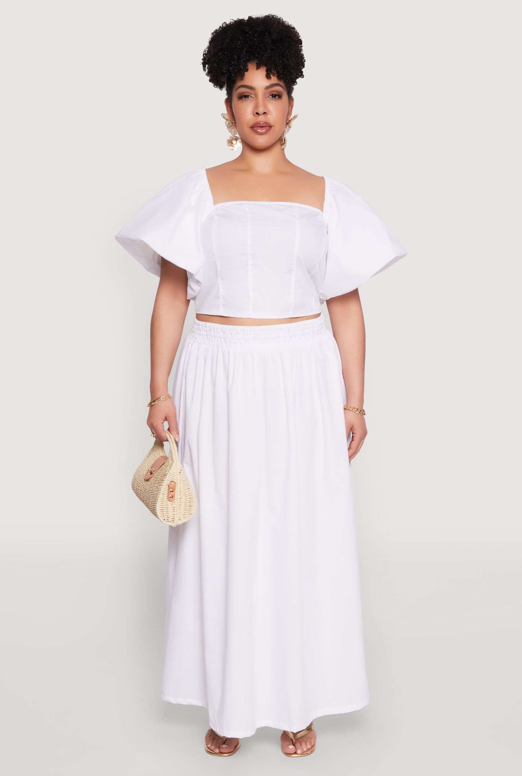 Womens Plus Size Poplin Maxi Skirt Product Image
