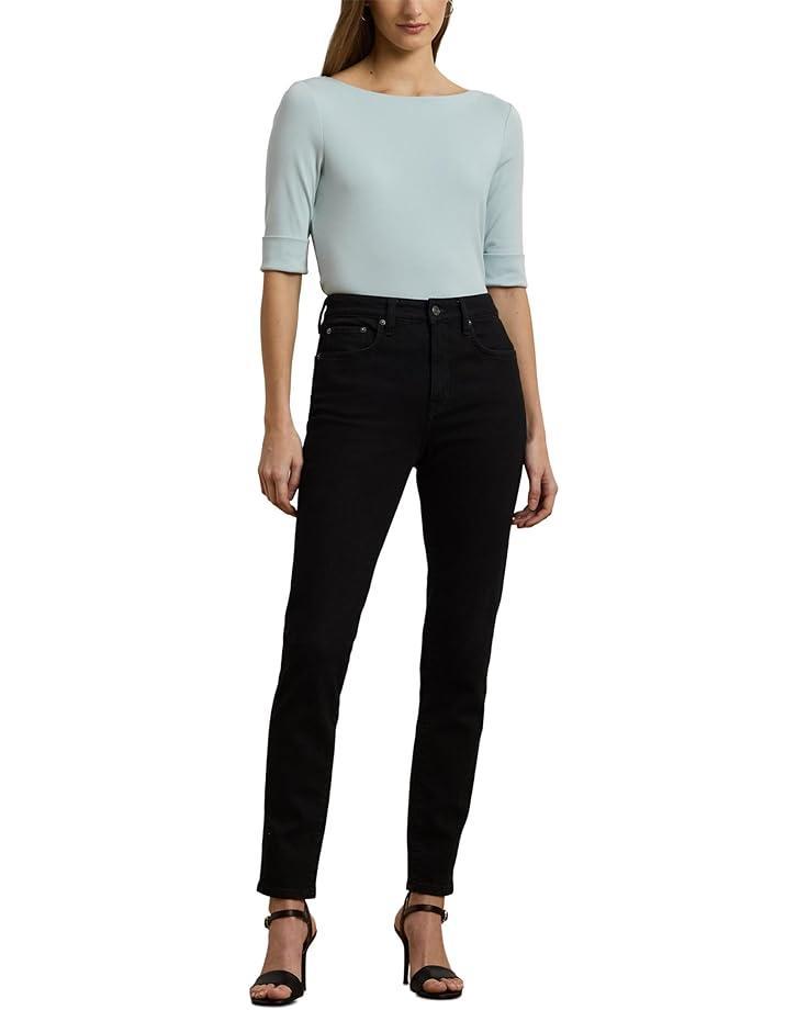 Stretch Cotton Boatneck Top Product Image
