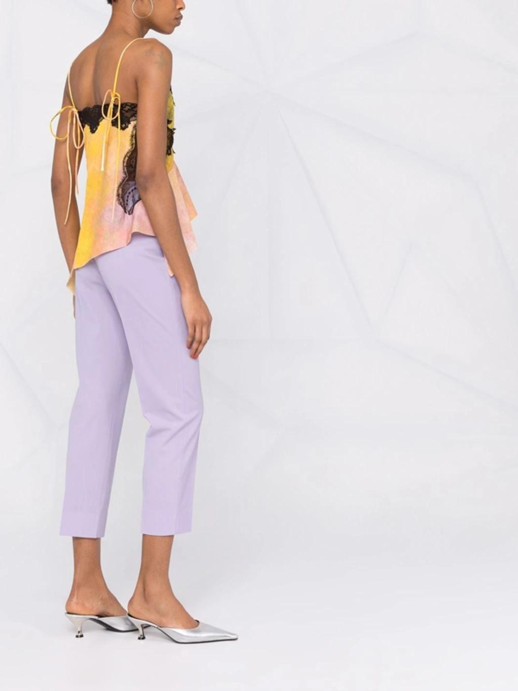 MSGM Straight-leg Cropped Trousers In Mixed Colours Product Image