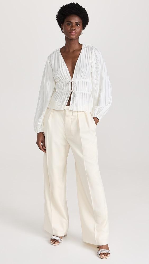 WAYF Tie Front Blouse | Shopbop Product Image