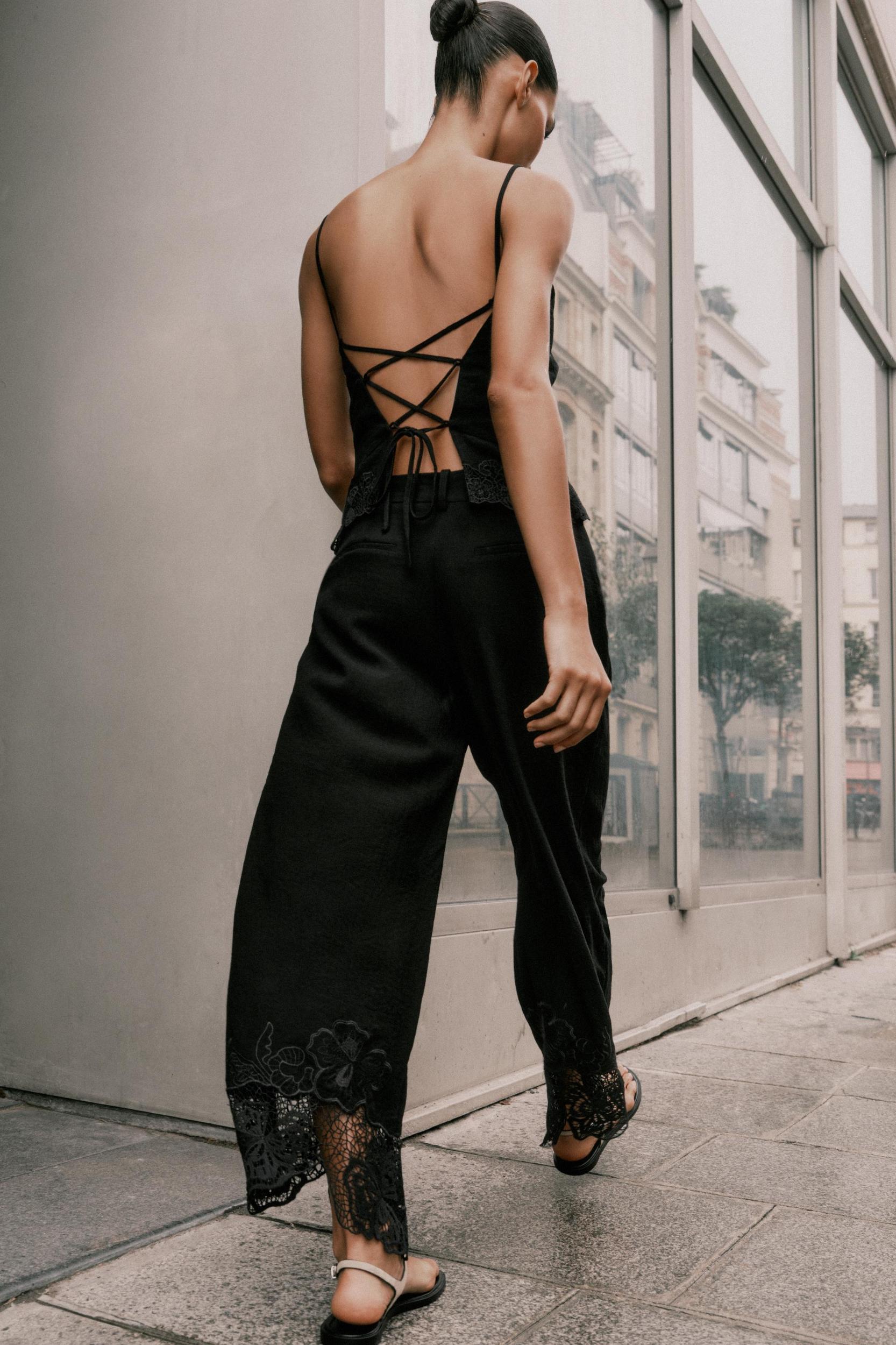 EMBROIDERED HEM CULOTTES Product Image
