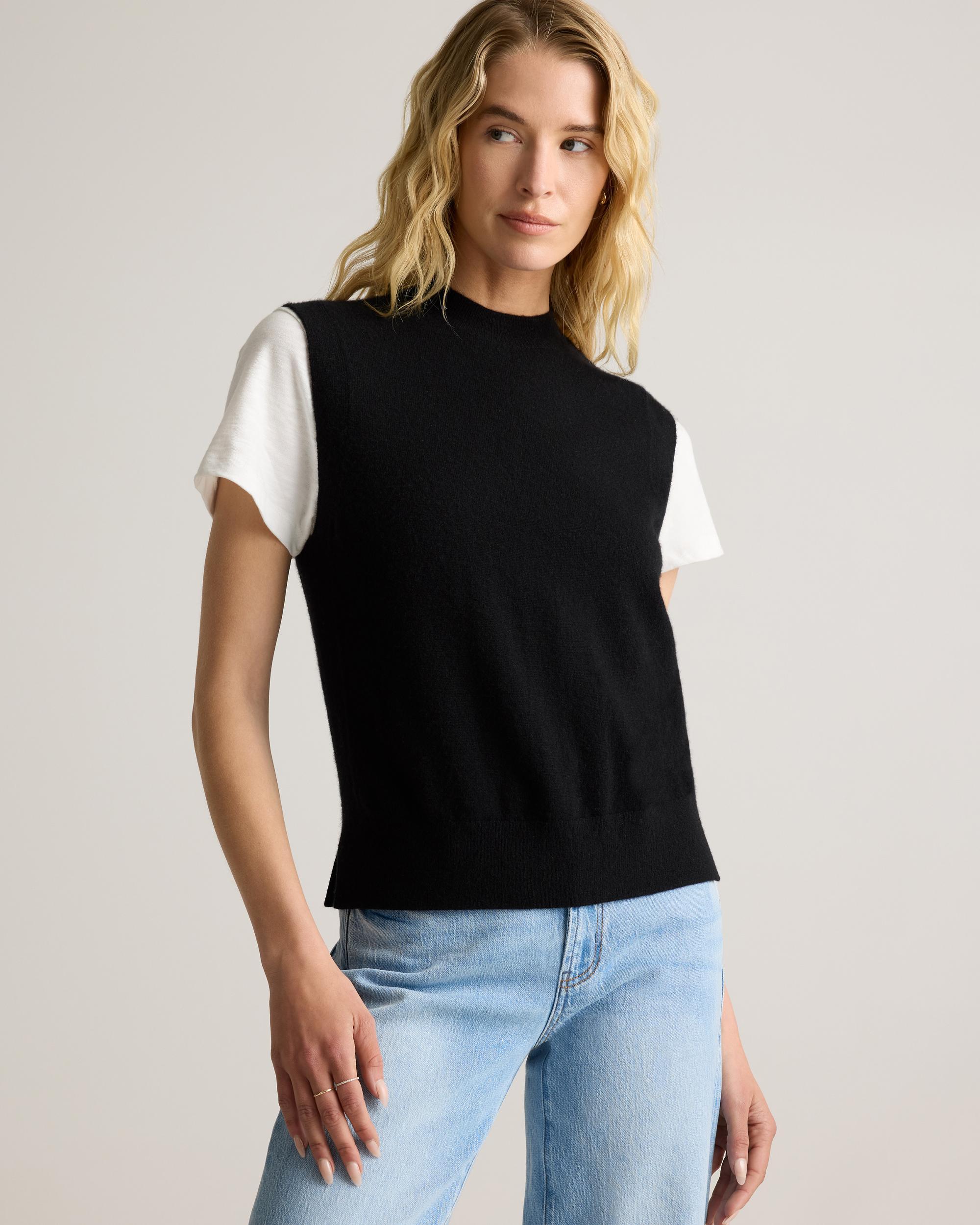 Quince | Women's Mongolian Cashmere Mock Neck Sweater Vest Size XL Product Image