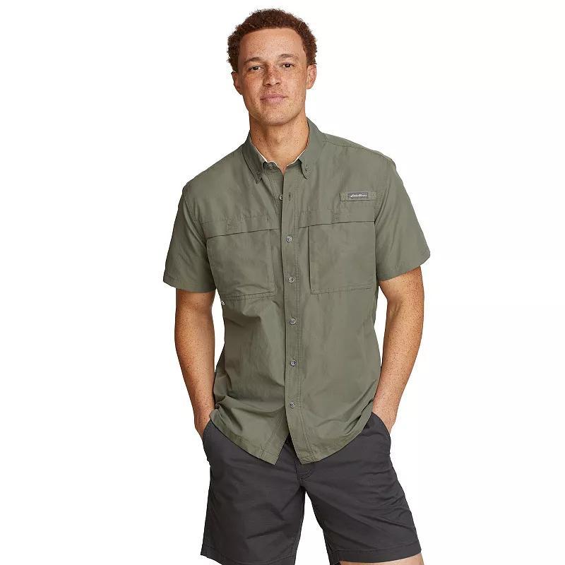 Big & Tall Eddie Bauer Ripstop Guide Short Sleeve Button Down Shirt, Men's, Size: XL Tall, Blue Product Image