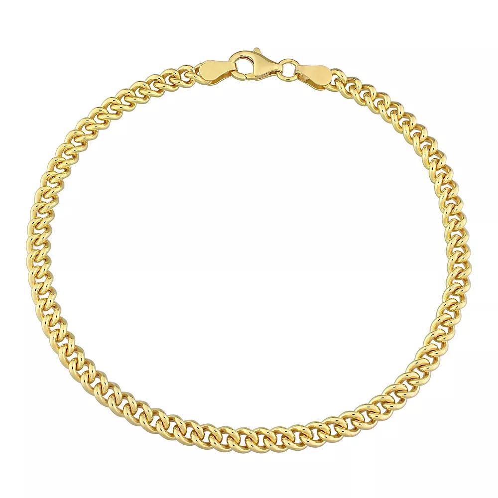 Stella Grace 18k Gold Over Silver Curb Link Chain Anklet, Women's, Size: 9", Gold Tone Product Image