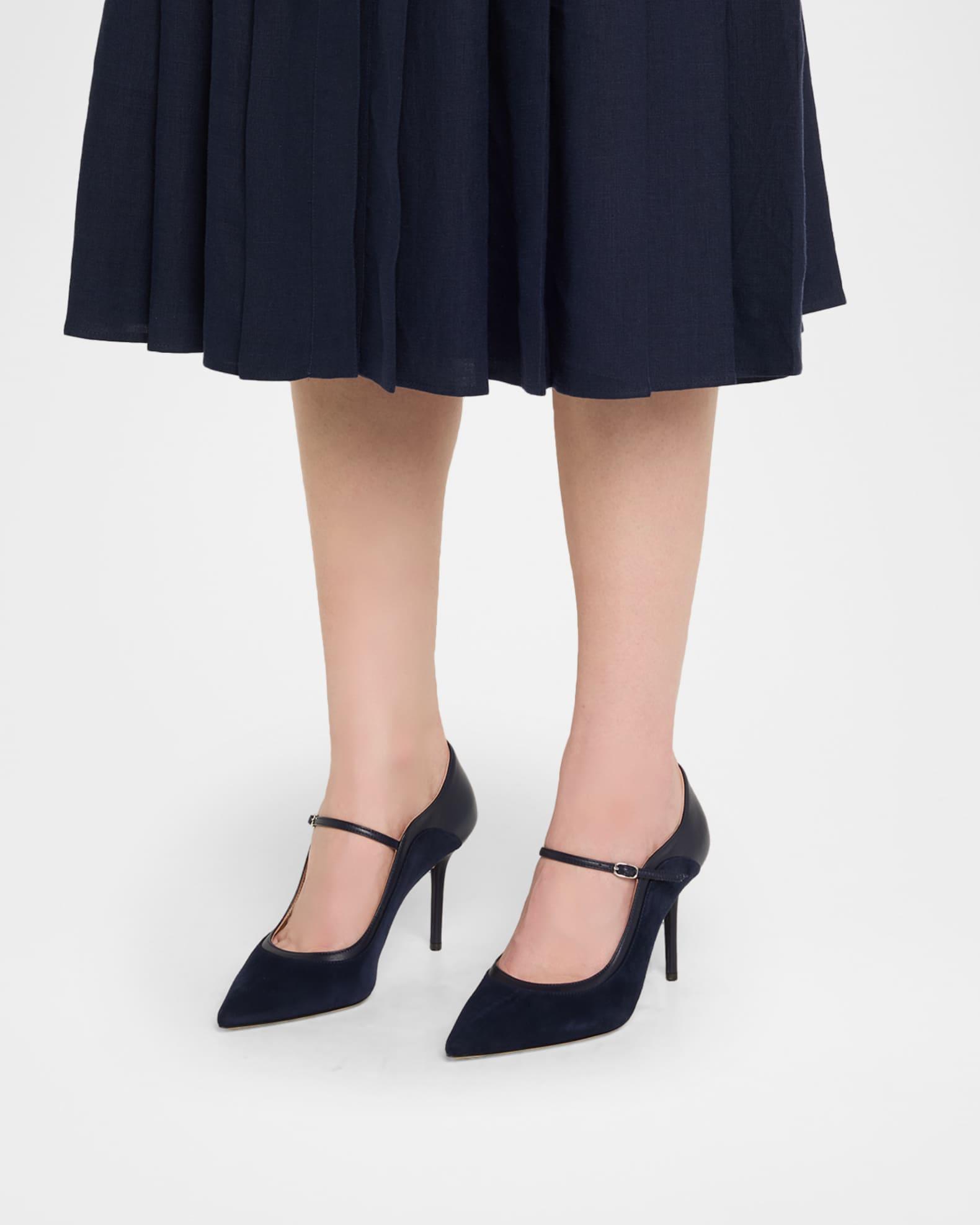 Corina Suede and Leather Mary Jane Pumps Product Image