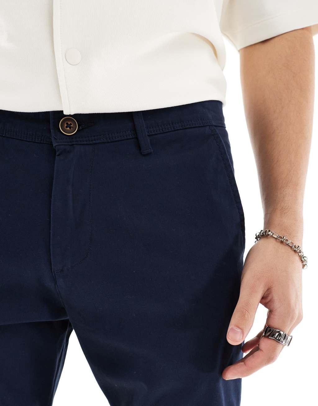 Jack & Jones chino shorts in navy Product Image