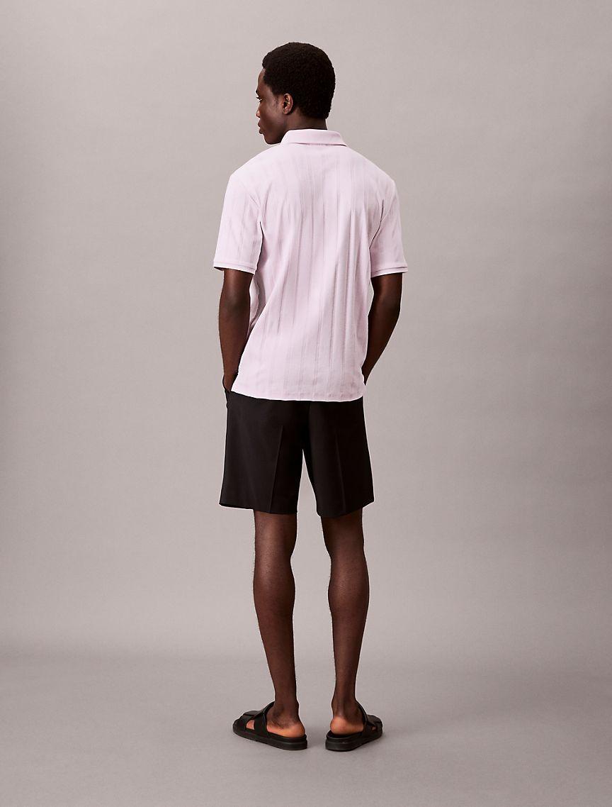 Calvin Klein Mens Variegated Rib Classic Polo Shirt - Purple Product Image
