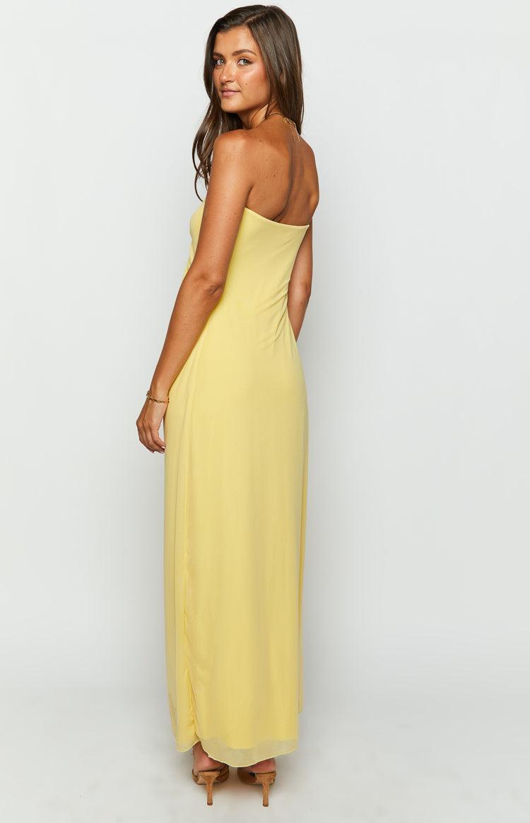 Braelyn Yellow Strapless Maxi Dress Product Image
