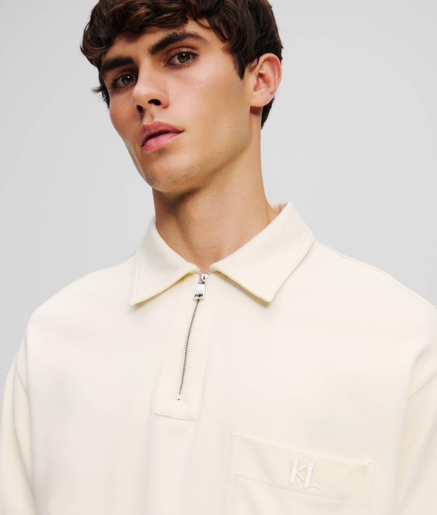 KL MONOGRAM ZIP-UP POLO SHIRT Product Image