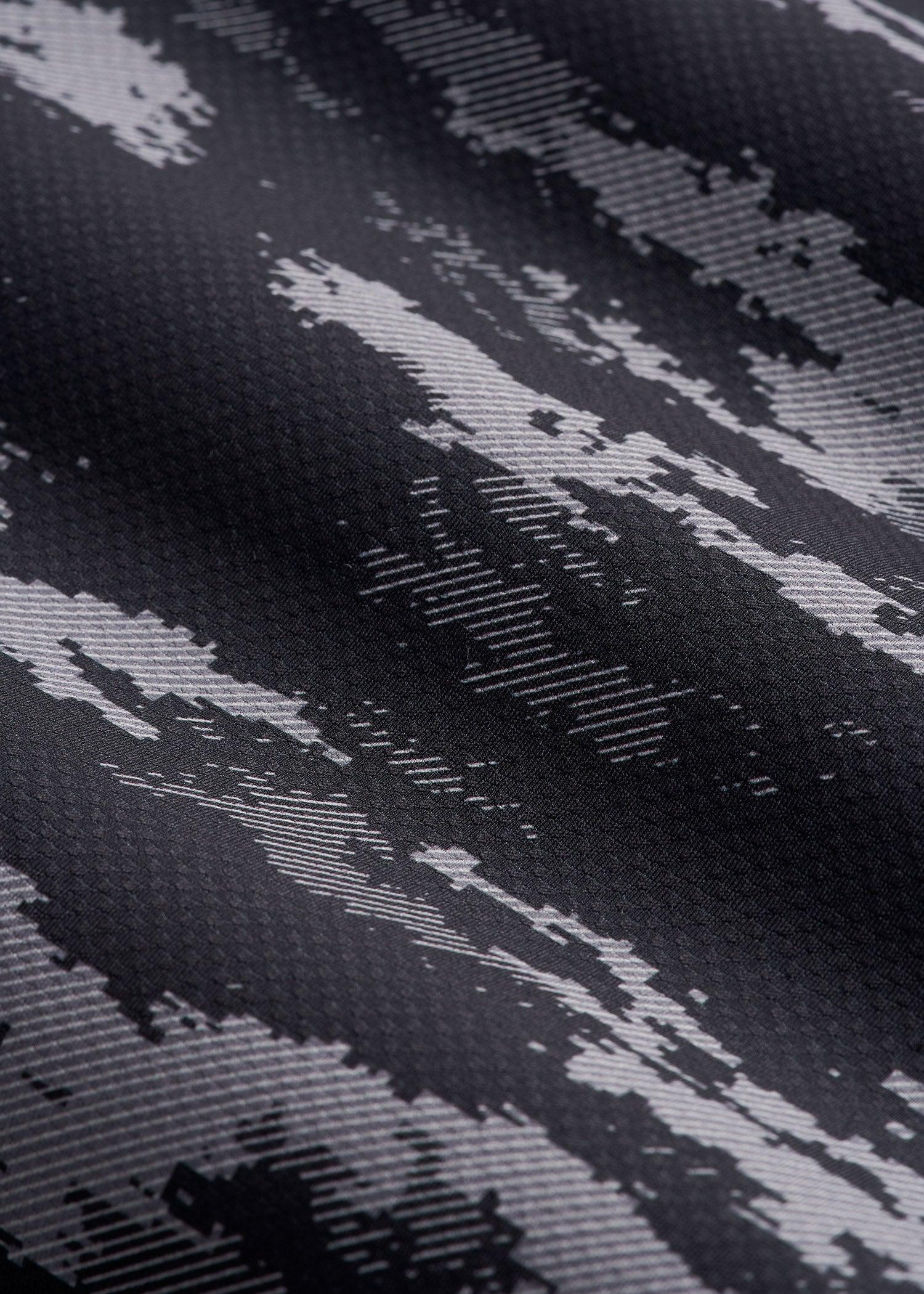 Contrast Collar A.T. Performance Print Golf Tall Men's Polo Shirt in Black and Grey Camo Product Image