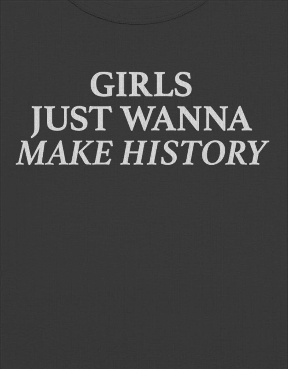 GIRLS Make History Womens Baby Tee - BLACK Product Image