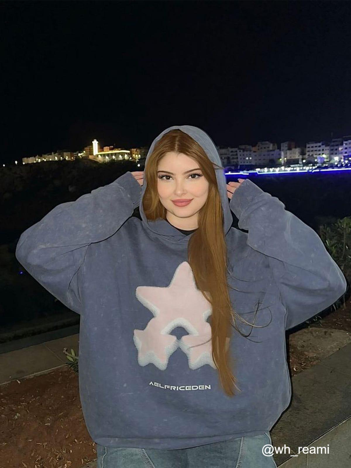 Blurring Star Washed Hoodie Product Image