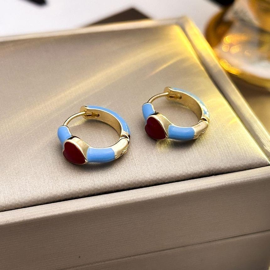 Heart Glazed Huggie Earring Product Image