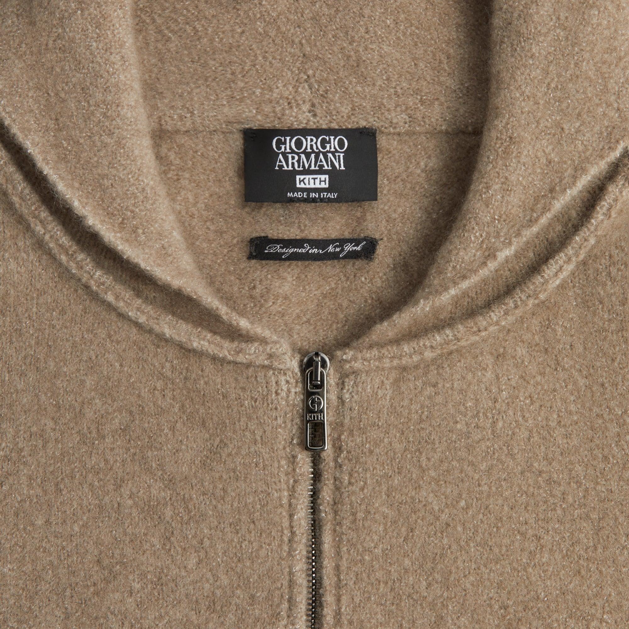Kith & Giorgio Armani Silk Cashmere Hoodie - Sand Male Product Image