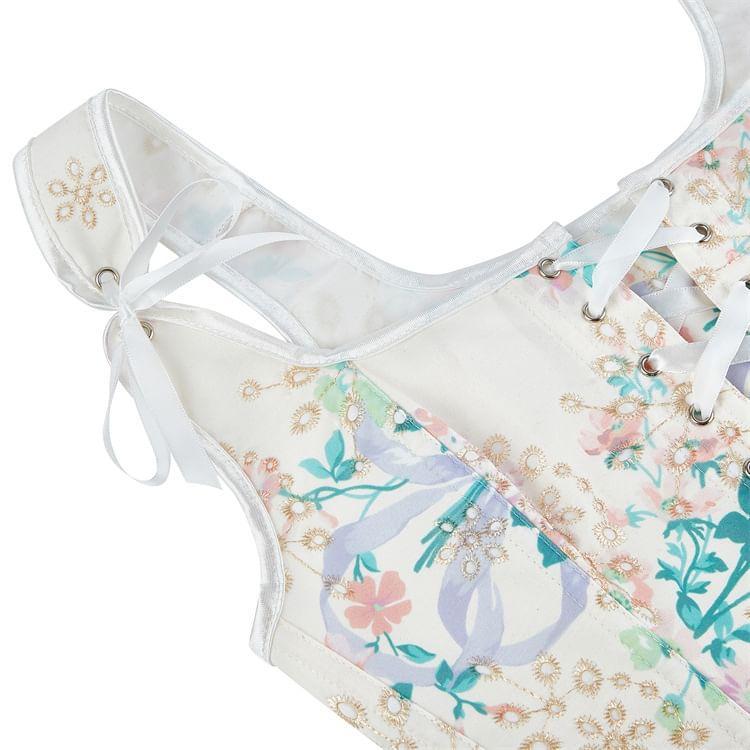 Sleeveless Lace-Up Corset Top Product Image
