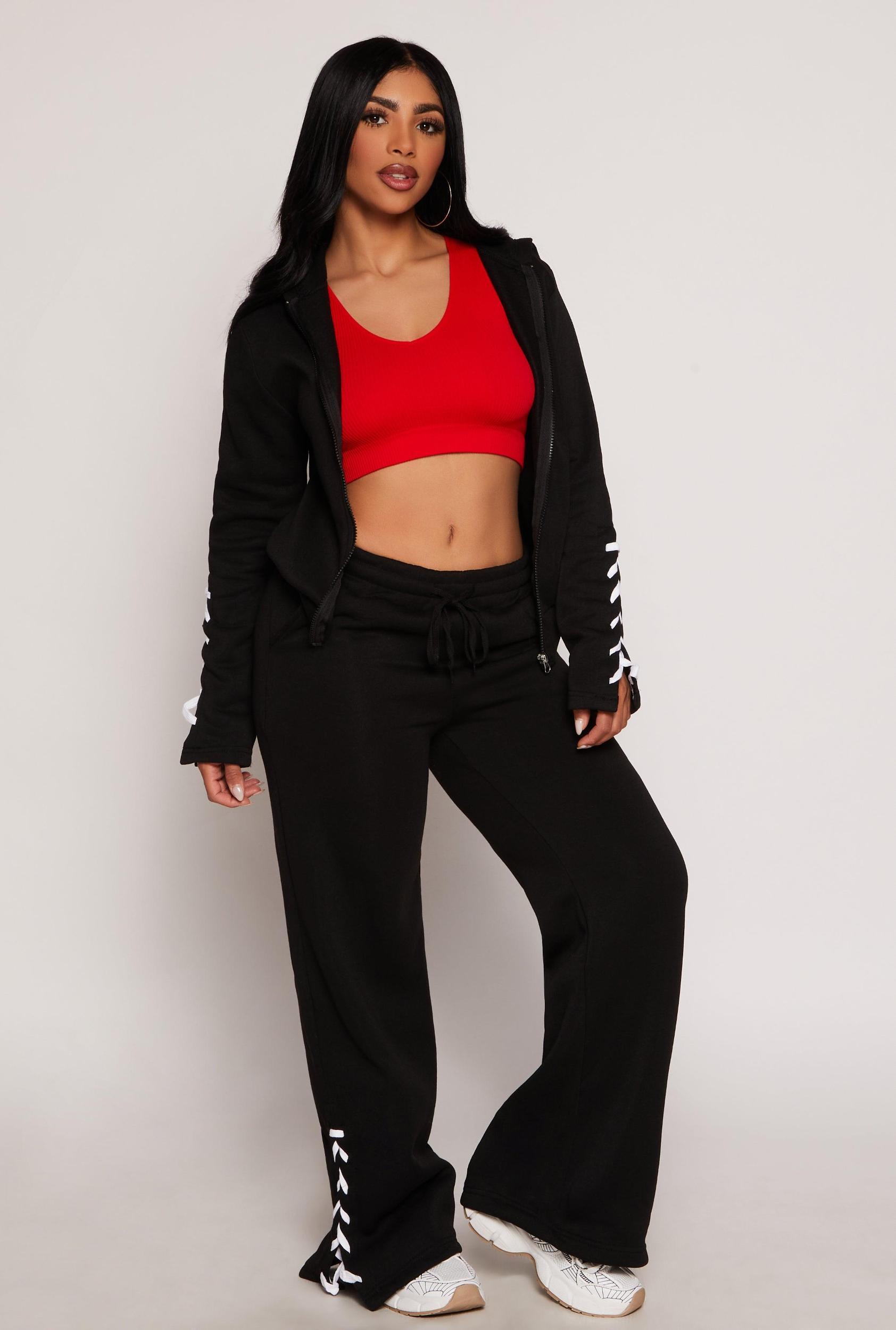 Womens Lace Up Side Sweatpants Product Image