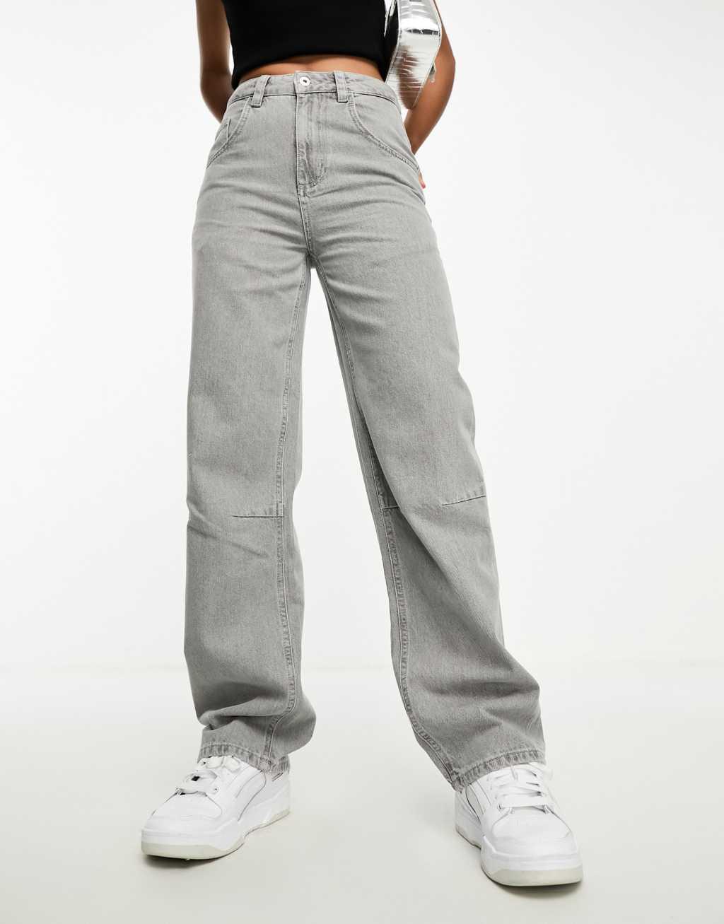 Weekend Collective baggy fit jeans in washed gray Product Image