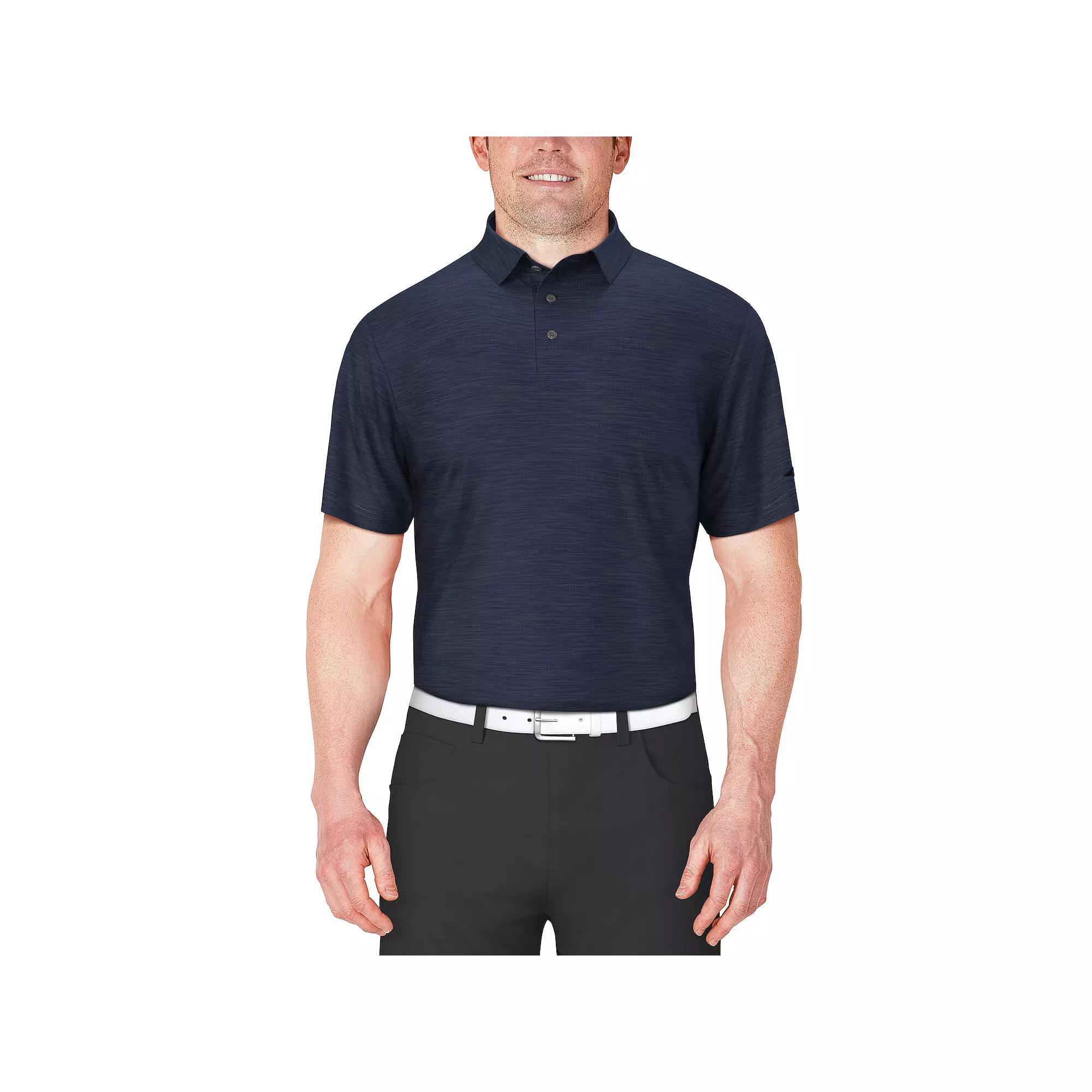 Men's Grand Slam Jaspe Airflow Short Sleeve Golf Polo Shirt, Size: Large, Caviar Grey Product Image