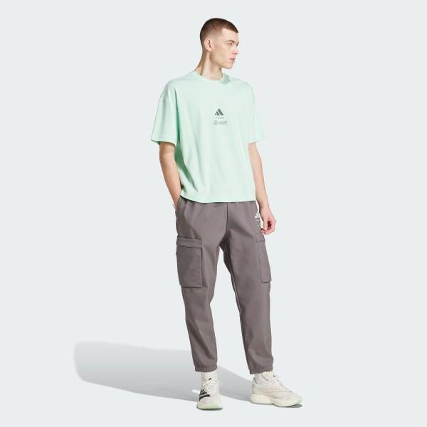 adidas MERCEDES - AMG PETRONAS FORMULA ONE TEAM PREMIUM WOVEN PANT Grey Strata L Mens Product Image