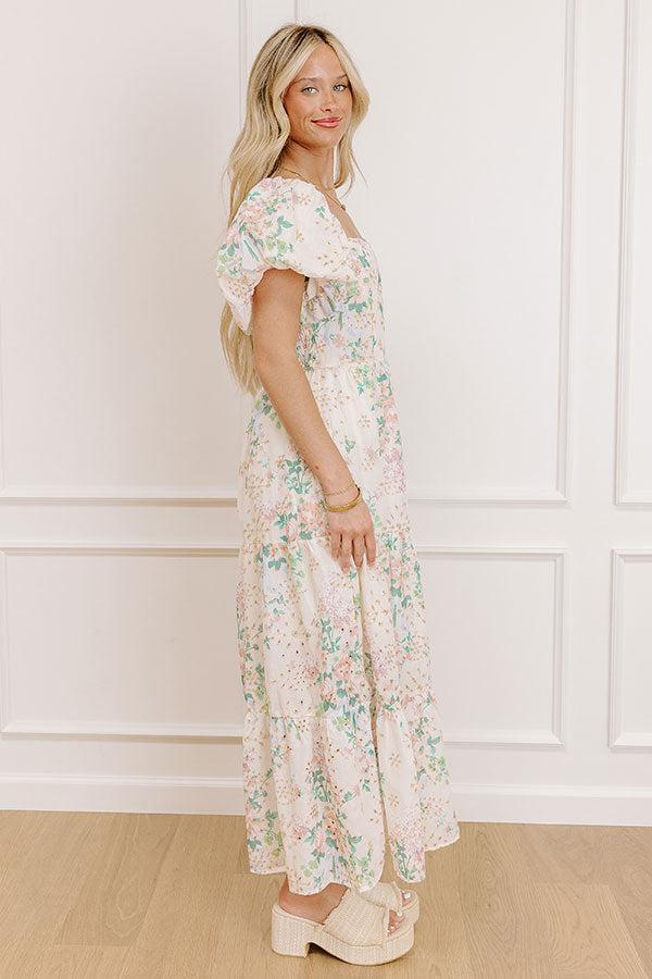 Wrapped in Romance Eyelet Floral Maxi Dress Product Image